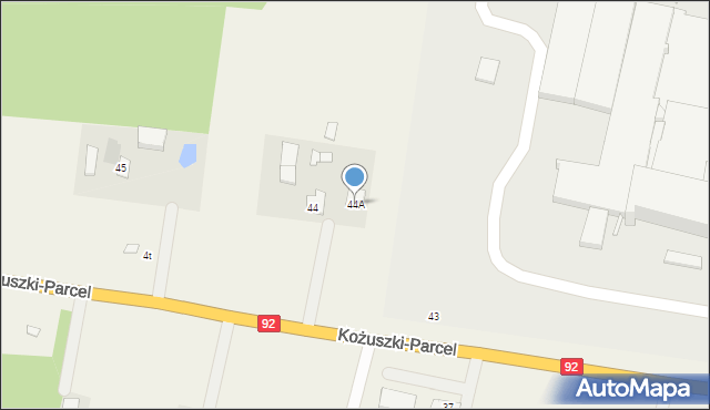 Kożuszki-Parcel, Kożuszki-Parcel, 44A, mapa Kożuszki-Parcel