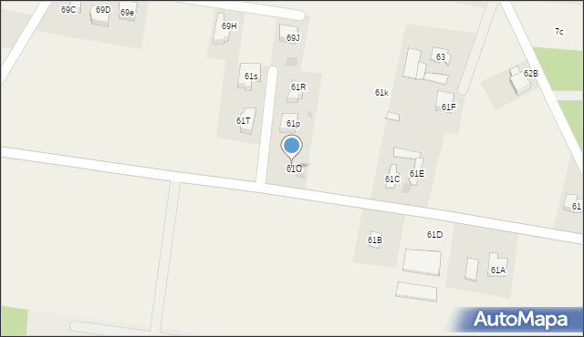 Kożuszki-Parcel, Kożuszki-Parcel, 61O, mapa Kożuszki-Parcel