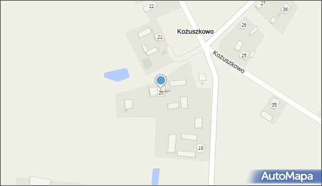 Kożuszkowo, Kożuszkowo, 20, mapa Kożuszkowo