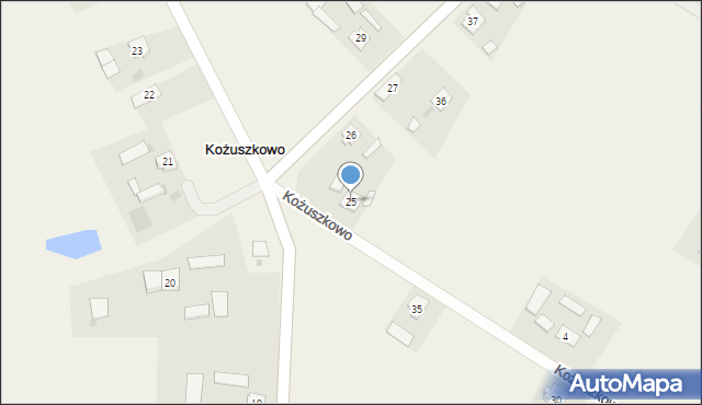 Kożuszkowo, Kożuszkowo, 25, mapa Kożuszkowo