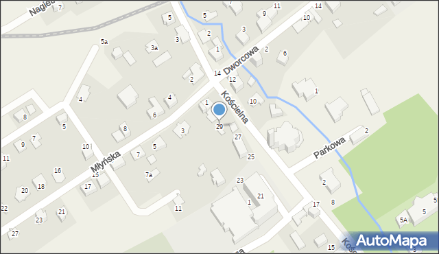 Kozy, Kościelna, 29, mapa Kozy