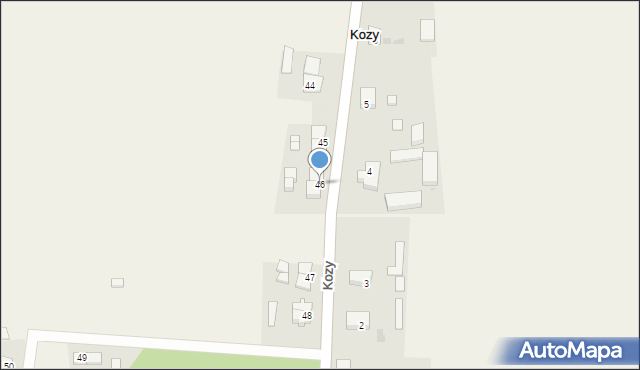 Kozy, Kozy, 46, mapa Kozy