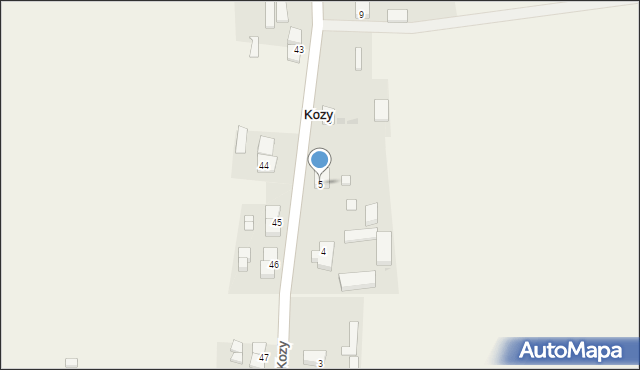 Kozy, Kozy, 5, mapa Kozy