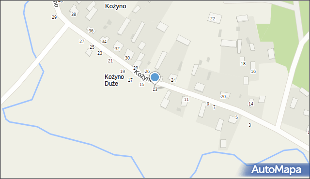 Kożyno, Kożyno, 13, mapa Kożyno