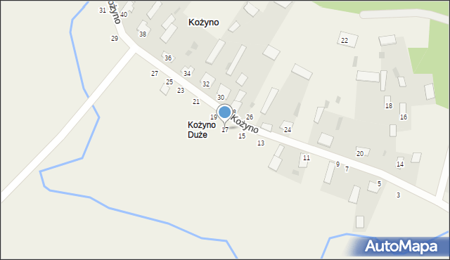 Kożyno, Kożyno, 17, mapa Kożyno