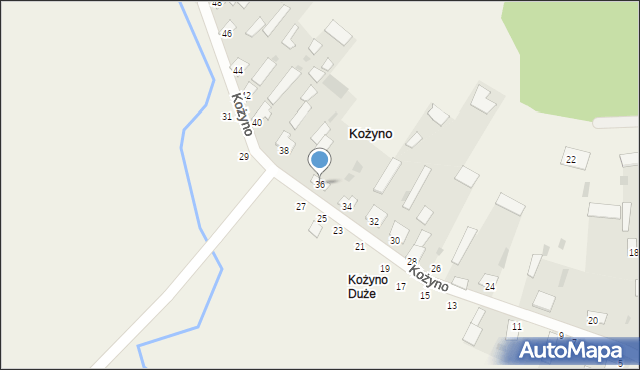 Kożyno, Kożyno, 36, mapa Kożyno