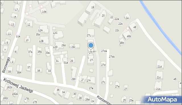 Kraków, Korzeniowskiego Józefa, 27j, mapa Krakowa