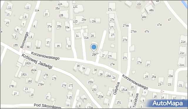 Kraków, Korzeniowskiego Józefa, 29K, mapa Krakowa