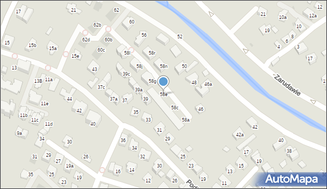 Kraków, Korbutowej Ludmiły, 58e, mapa Krakowa