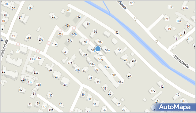 Kraków, Korbutowej Ludmiły, 58h, mapa Krakowa