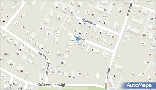 Kraków, Kogucia, 9, mapa Krakowa