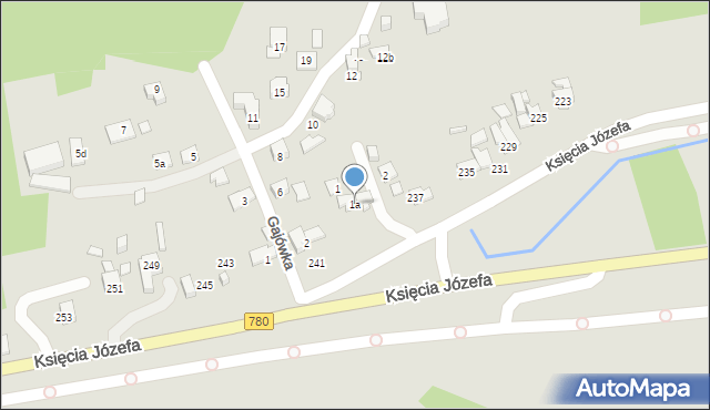 Kraków, Koziarówka, 1a, mapa Krakowa