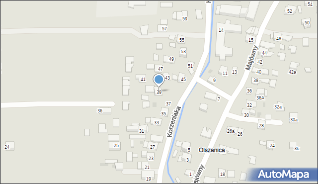 Kraków, Korzeniaka Grzegorza, 39, mapa Krakowa