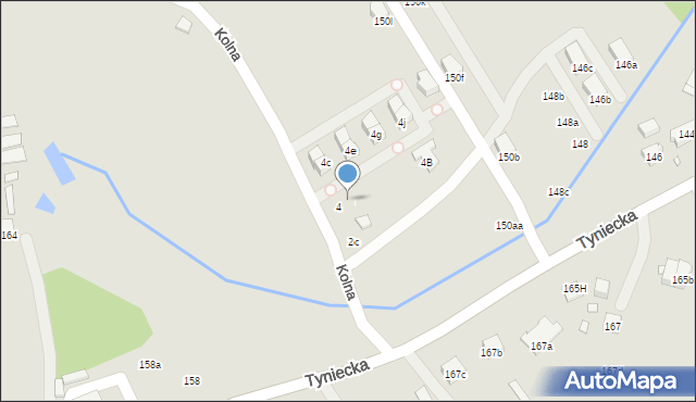 Kraków, Kolna, 4a, mapa Krakowa