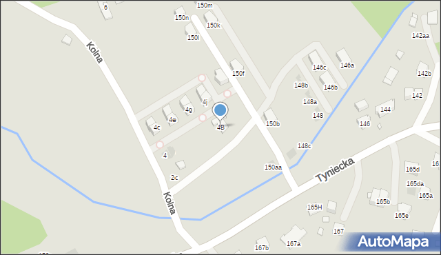 Kraków, Kolna, 4B, mapa Krakowa