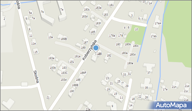 Kraków, Kobierzyńska, 186a, mapa Krakowa