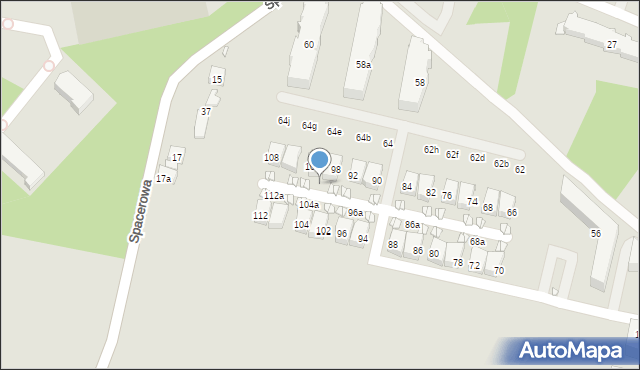 Kraków, Komuny Paryskiej, 102a, mapa Krakowa