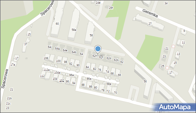 Kraków, Komuny Paryskiej, 62g, mapa Krakowa