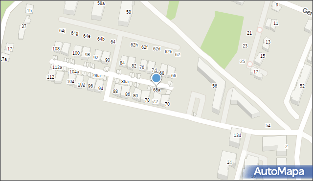 Kraków, Komuny Paryskiej, 68a, mapa Krakowa