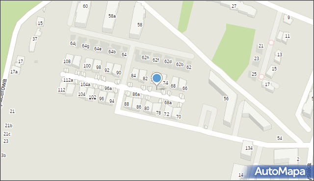 Kraków, Komuny Paryskiej, 78a, mapa Krakowa