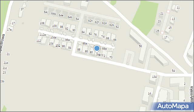 Kraków, Komuny Paryskiej, 78b, mapa Krakowa