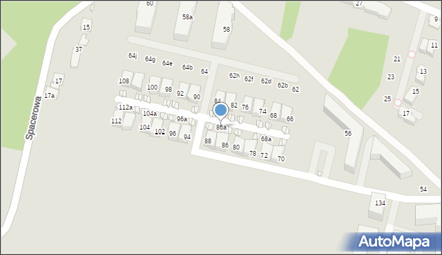 Kraków, Komuny Paryskiej, 86a, mapa Krakowa