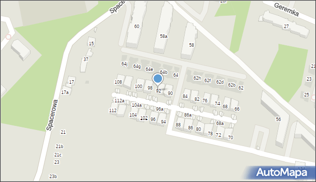 Kraków, Komuny Paryskiej, 92, mapa Krakowa