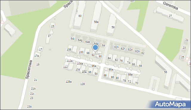 Kraków, Komuny Paryskiej, 92b, mapa Krakowa