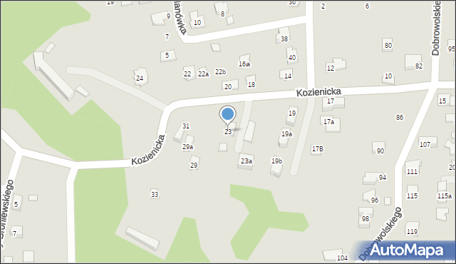 Kraków, Kozienicka, 23, mapa Krakowa