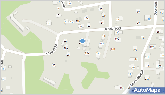 Kraków, Kozienicka, 23b, mapa Krakowa