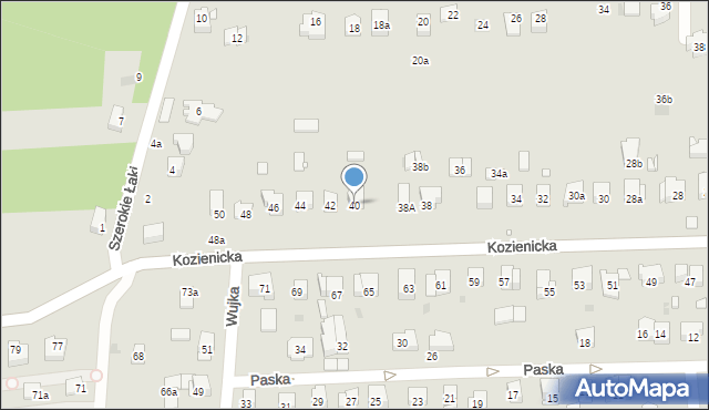 Kraków, Kozienicka, 40, mapa Krakowa