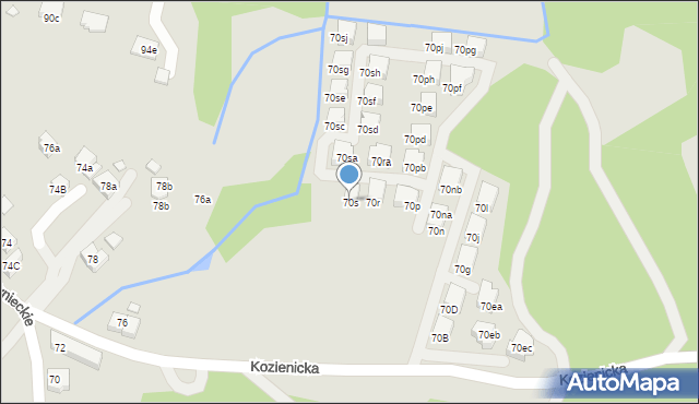 Kraków, Kozienicka, 70s, mapa Krakowa