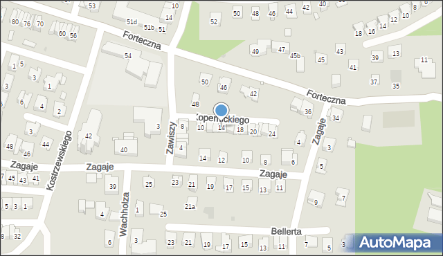 Kraków, Kopernickiego Izydora, 14, mapa Krakowa