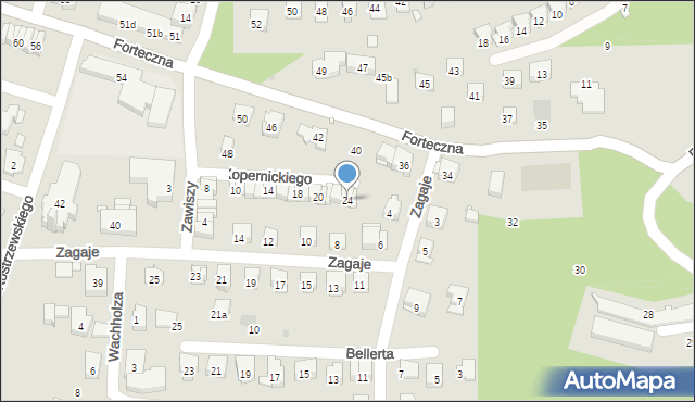 Kraków, Kopernickiego Izydora, 24, mapa Krakowa