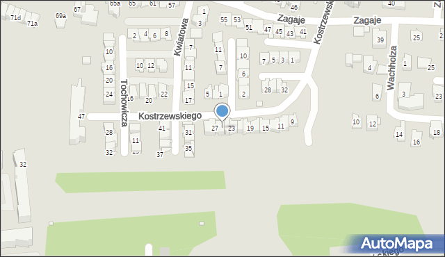 Kraków, Kostrzewskiego Józefa, 25, mapa Krakowa