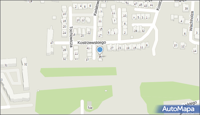 Kraków, Kostrzewskiego Józefa, 35, mapa Krakowa