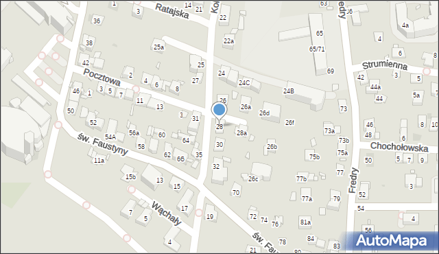 Kraków, Kołodziejska, 28, mapa Krakowa