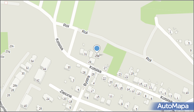 Kraków, Kotsisa Aleksandra, 29a, mapa Krakowa