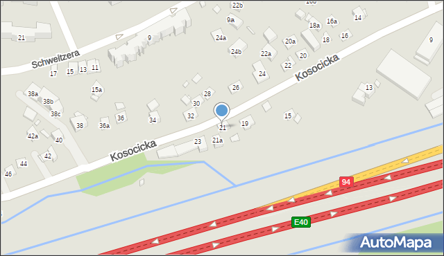 Kraków, Kosocicka, 21, mapa Krakowa