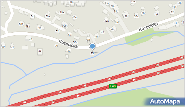 Kraków, Kosocicka, 35, mapa Krakowa