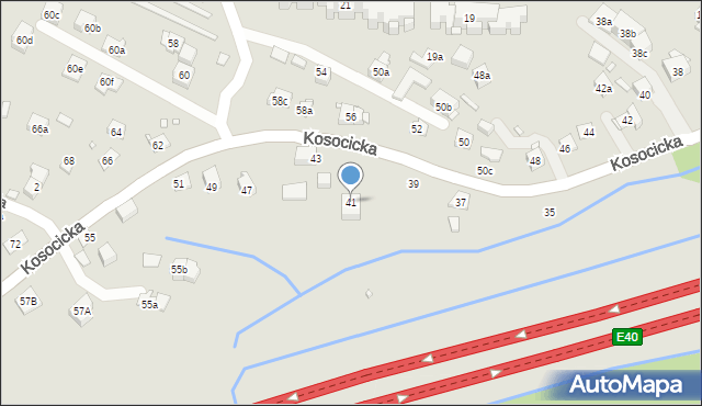 Kraków, Kosocicka, 41, mapa Krakowa