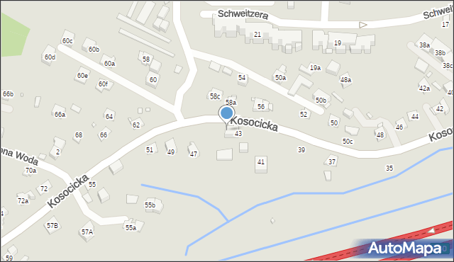 Kraków, Kosocicka, 43a, mapa Krakowa