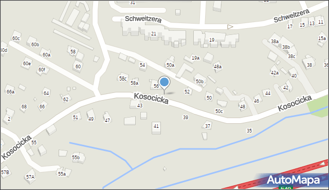 Kraków, Kosocicka, 56a, mapa Krakowa
