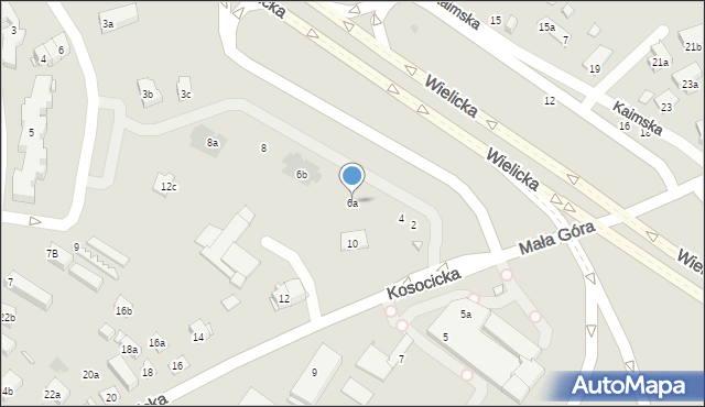 Kraków, Kosocicka, 6a, mapa Krakowa