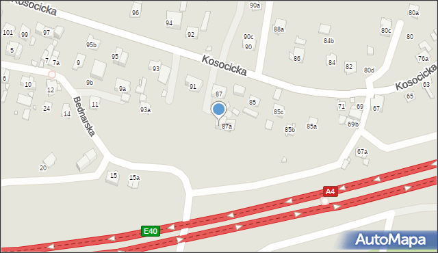 Kraków, Kosocicka, 89b, mapa Krakowa