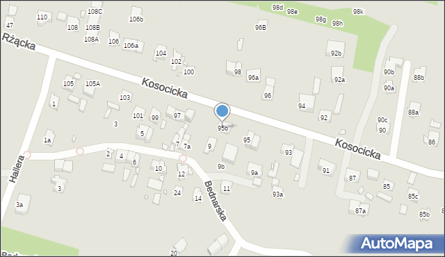 Kraków, Kosocicka, 95b, mapa Krakowa