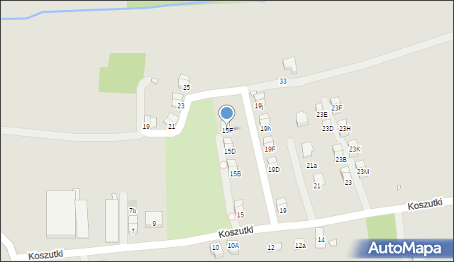 Kraków, Koszutki, 15F, mapa Krakowa