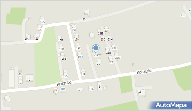 Kraków, Koszutki, 21a, mapa Krakowa