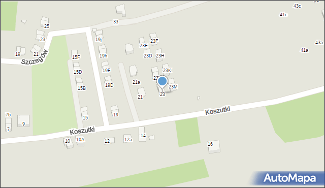 Kraków, Koszutki, 23, mapa Krakowa