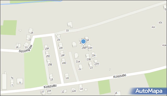 Kraków, Koszutki, 23D, mapa Krakowa